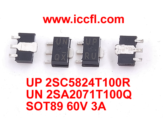 2SC5824T100R UP  2SA2071T100Q UN SOT89 60V 3A transistor pair