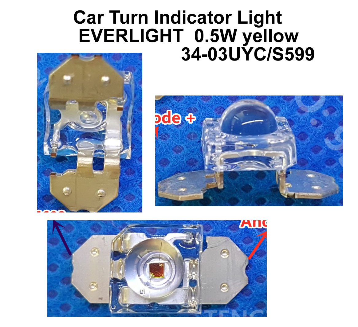 Car Turn Indicator Light  EVERLIGHT  0.5W yellow 34-03UYC/S599