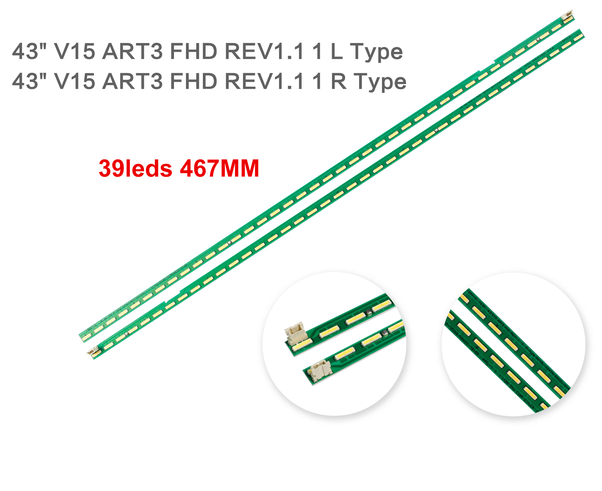 43" V15 ART3 FHD REV1.1 39leds 1pair led strip
