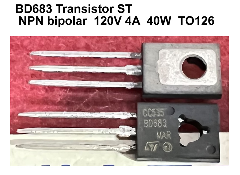 BD683 ST Transistor NPN bipolar 120V 4A 40W TO126 BD683 ST Transistor NPN bipolar 120V 4A 40W TO126