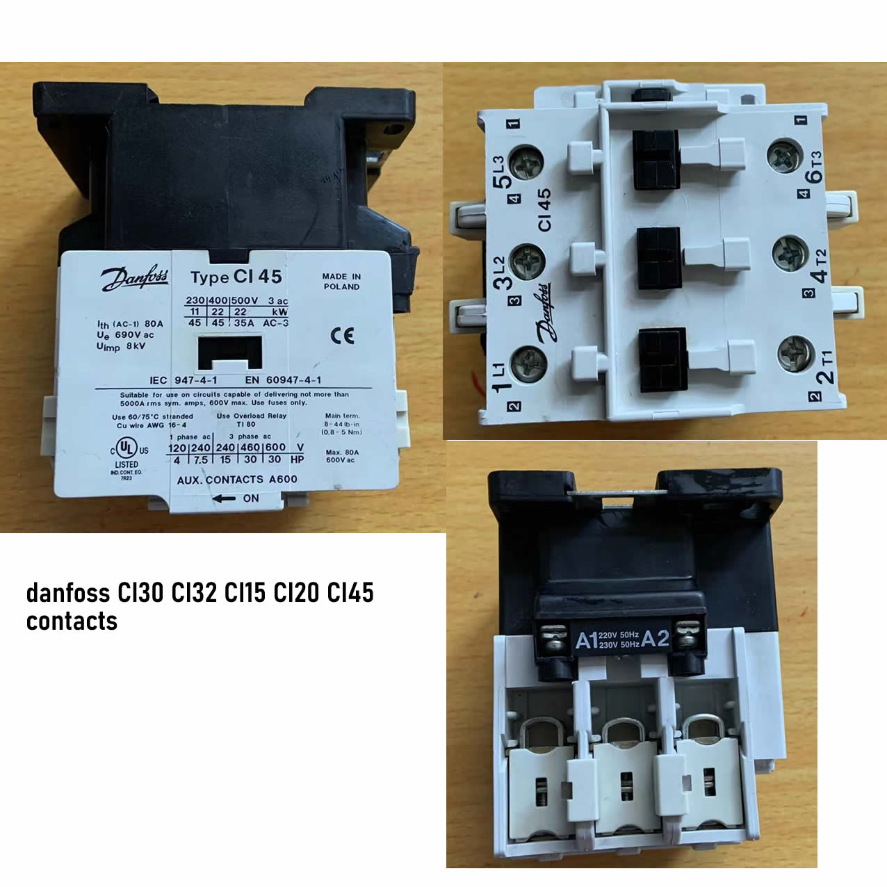 CI30 CI32 CI15 CI20 CI45 danfoss contacts 220v used