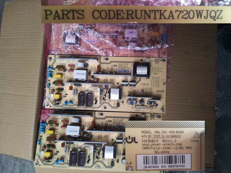 RUNTKA720WJQZ  JSI-401403A sharp tv power supply board