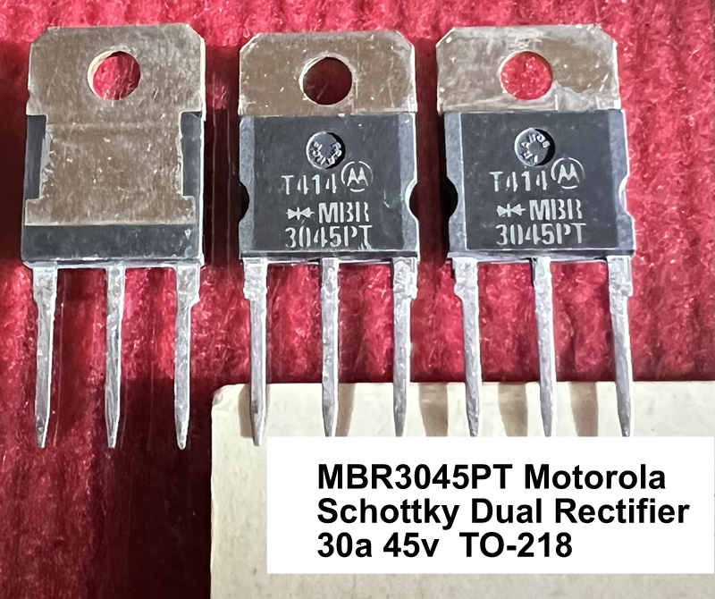 MBR3045PT Motorola Schottky Dual Rectifier 30a 45v TO-218 MBR3045PT Motorola Schottky Dual Rectifier 30a 45v TO-218