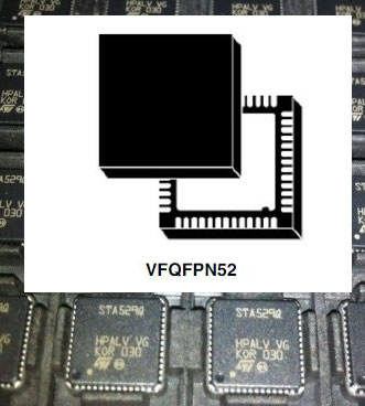 STA529Q VFQFPN52 2 x 100 mW class-D amplifier  5pcs/lot