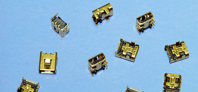 MINI USB 8P SMD GOLDEN  connector Q28