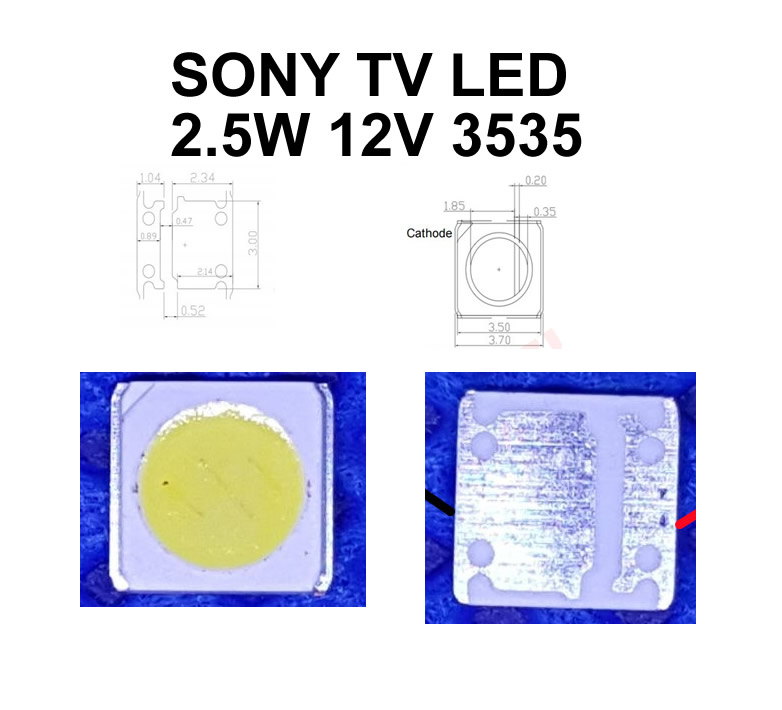 SONY TV LED backlight 2.5W 12V 3535 10pcs/lot SONY TV LED backlight 2.5W 12V 3535 10pcs/lot