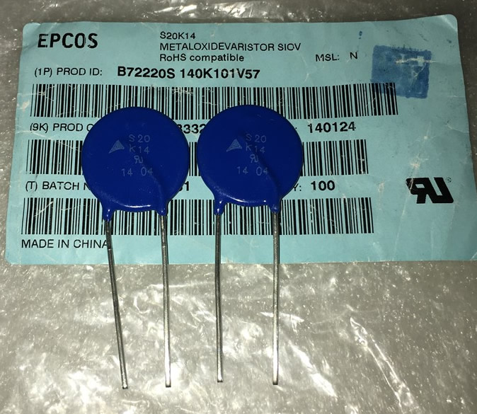 EPCOS B72220S140K101 S20K14 20mm 5pcs/lot