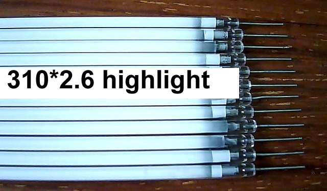 v310mm*2.6mm Highlight blue 14\"wide 15\" industry ccfl backlight tube 10pcs/lot