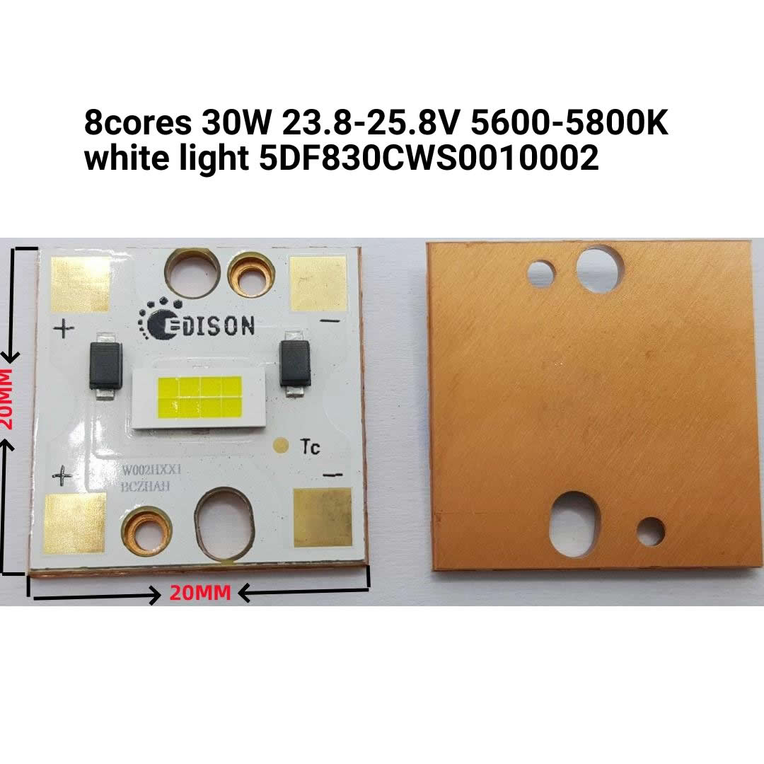 EDISON automotive headlight LED 8cores 30W 23.8-25.8V 5600-5800K white light 5DF830CWS0010002