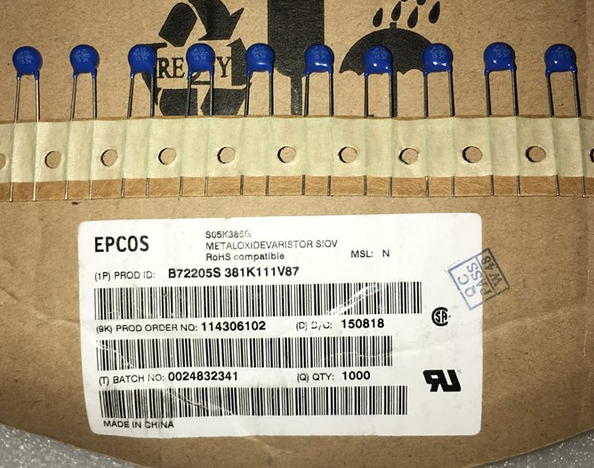 EPCOS B72205S381K101 S05K385 5mm 5pcs/lot