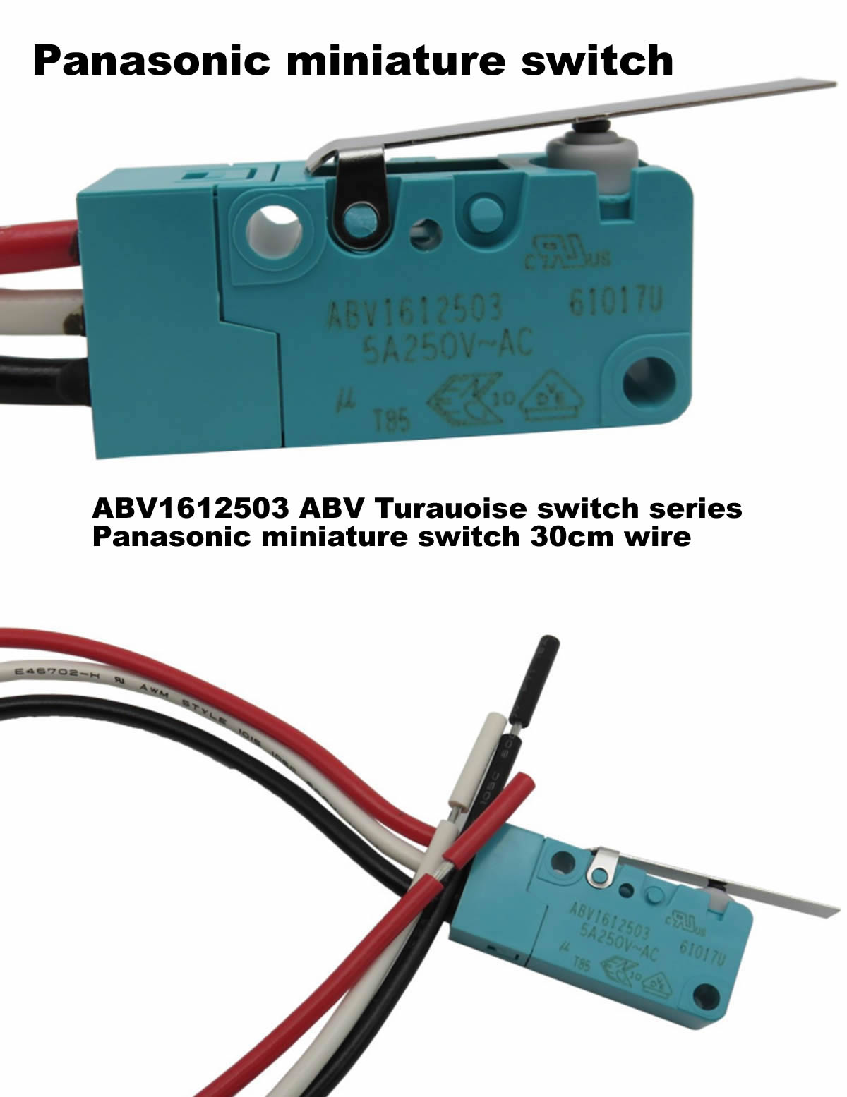 ABV1612503 ABV Turauoise switch series Panasonic miniature switch 30cm wire