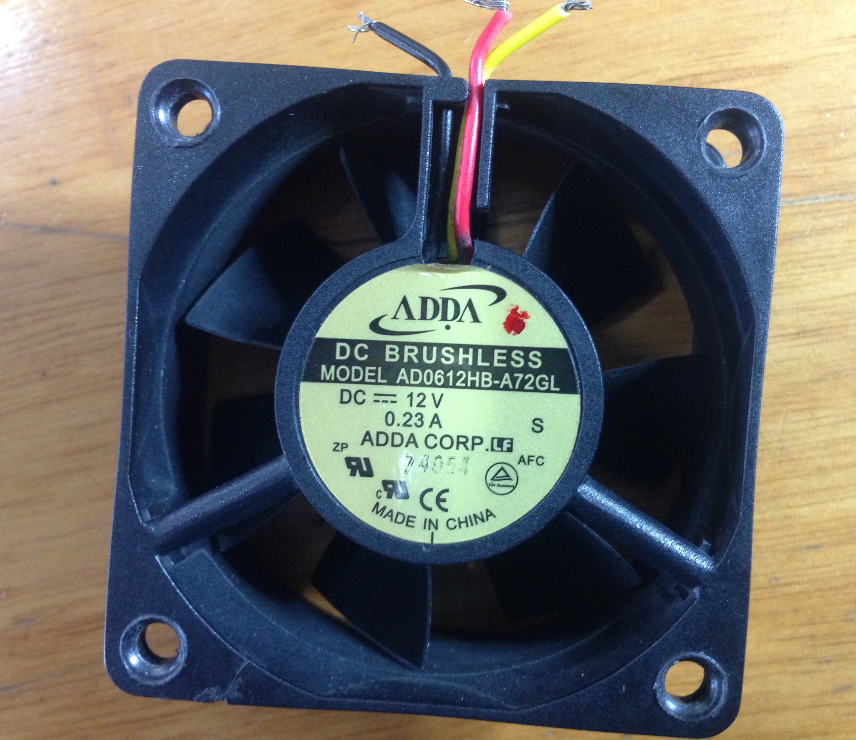 AD0612HB-A72GL 12V 0.23A 60*60*25MM ADDA fan