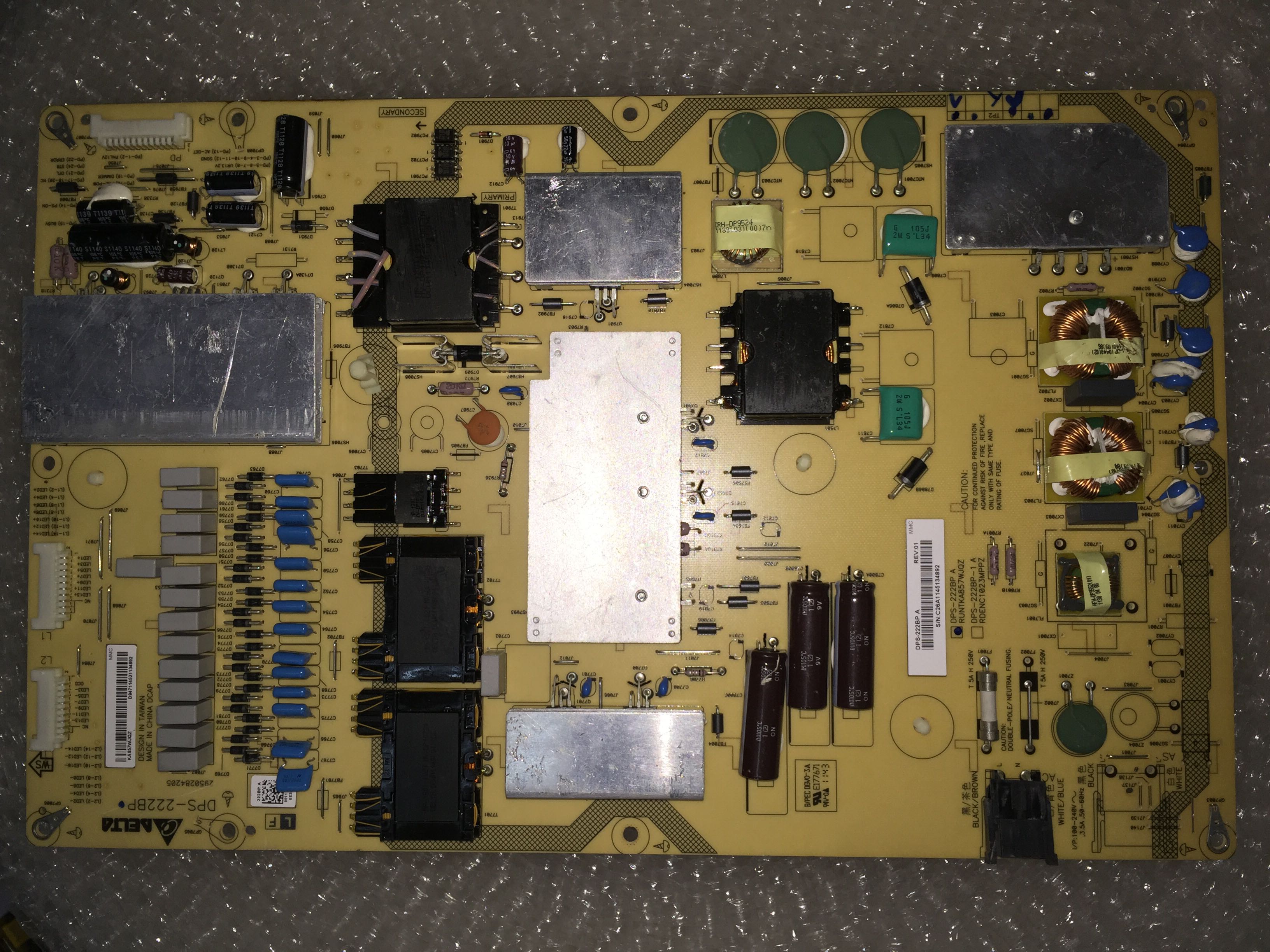 DPS-222BP A RUNTKA857WJQZ POWER BOARD