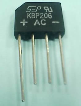 KBP206 2A 600V 5pcs/lot
