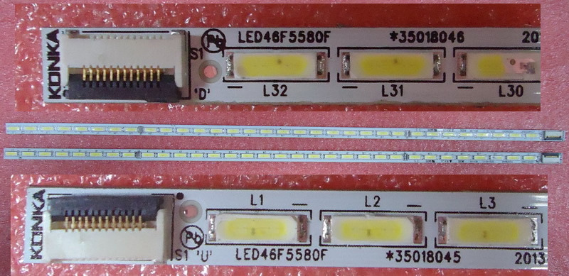 LED46F5580F  35018045 35018046 32leds 293MM LED TV BACKLIGHT 1pair used and tested