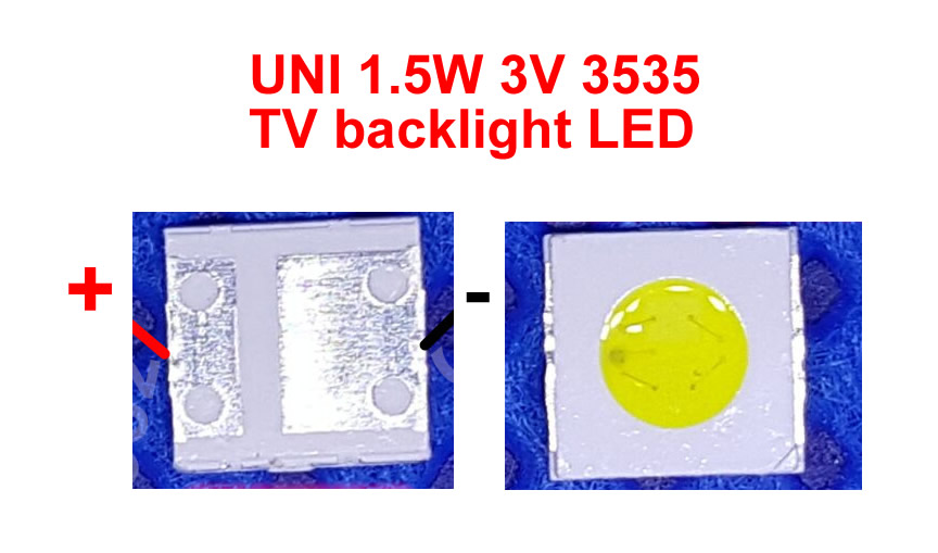 MSL-638AEGZW-CEB2H UNI 1.5W 3V 3535 TV BACKLIGHT LED 50pcs/lot