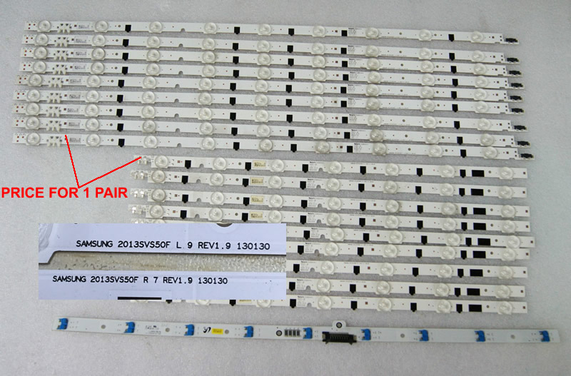 SAMSUNG 2013SVS50F L9 2013SVS50F R7 REV1.9 UA50F5080AR LED STRIP USED AND TESTED