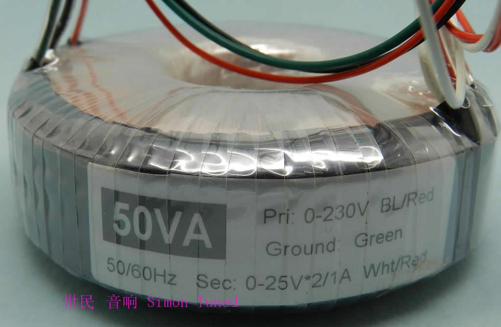 54VA  dual 25V 6N OFC Enamelled AUDIO Toroidal  Transformers High Quality DIY