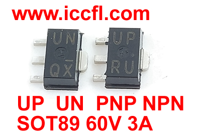UP SOT-89 UN SOT-89 NPN PNP 60V 3A transistor pair