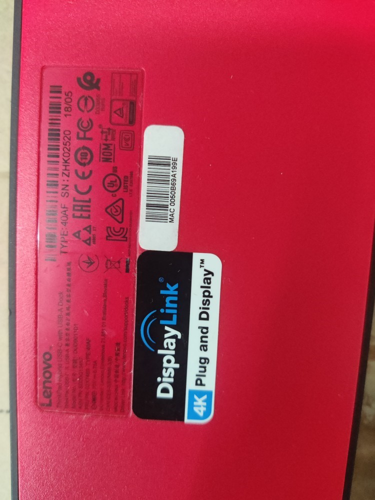 Lenovo 40AF0135 Type-C laptop docking station with Type-A interface