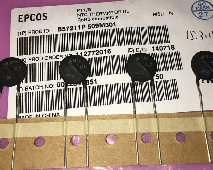 EPCOS B57211P509M NTC 5.0 5R 13mm 5pcs/lot