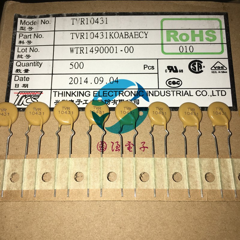 TVR10431 TVR10431KOABAECY 430V 10mm =10D431K 5pcs/lot, www.iccfl.com