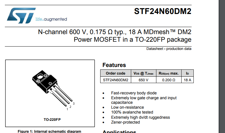 stf24n60dm2 24n60dm2 5pcs/lot